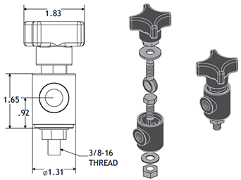 Side Guide Bracket - Knob and Cap